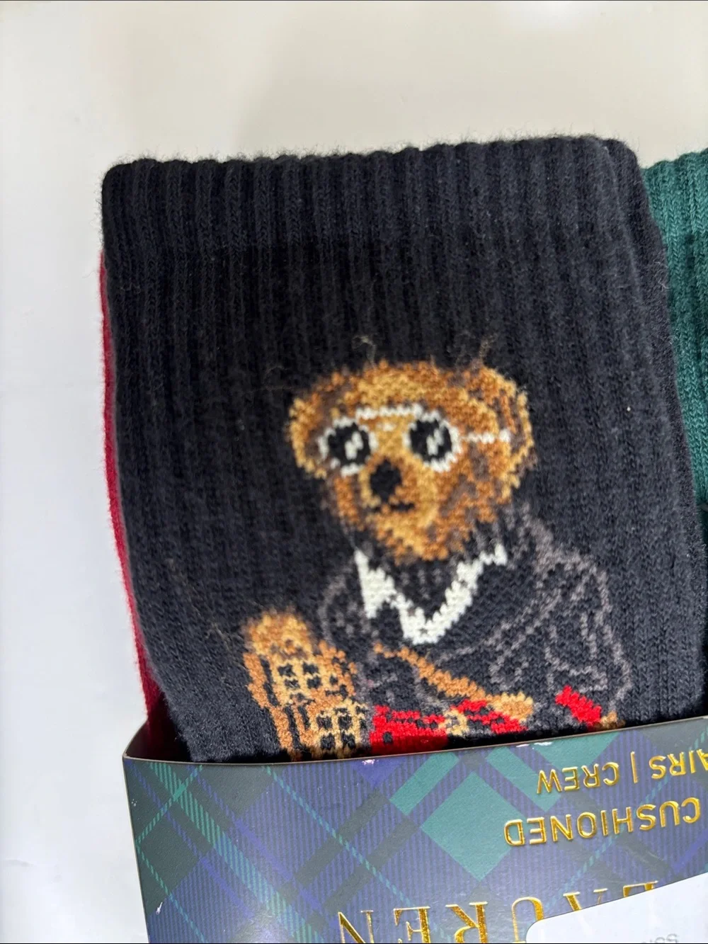 Polo Ralph Lauren Men's Holiday Passage Bear Crew Socks 5 Pair Set Crew NEW
